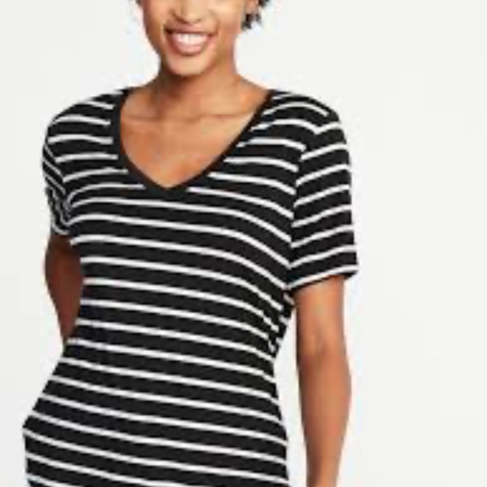 Striped Luxe V-Neck Tee for Women
